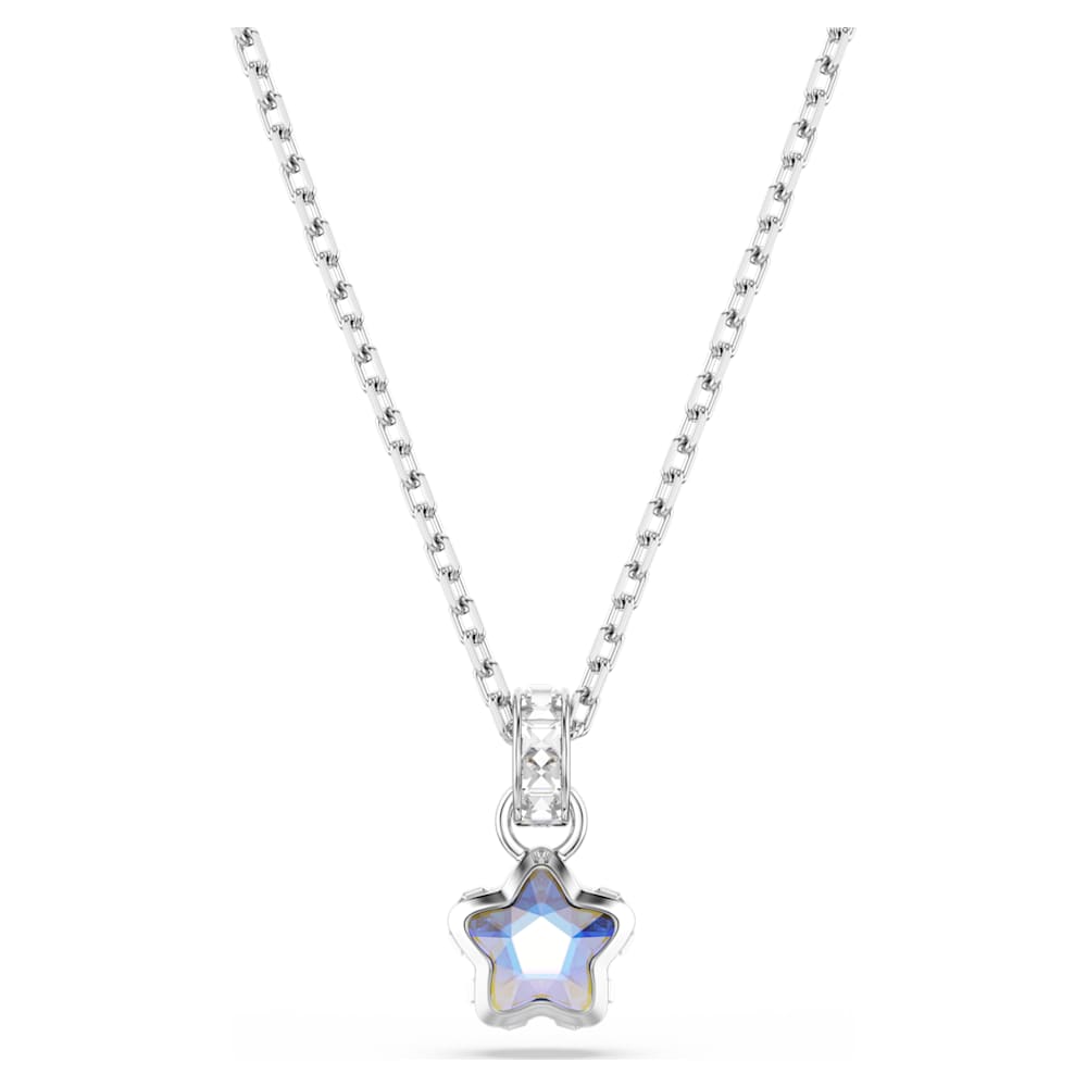 Chroma pendant, Mixed cuts, Star, White, Rhodium plated | Swarovski