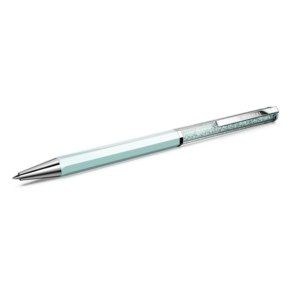 Crystalline ballpoint pen, Blue lacquered, Chrome plated | Swarovski