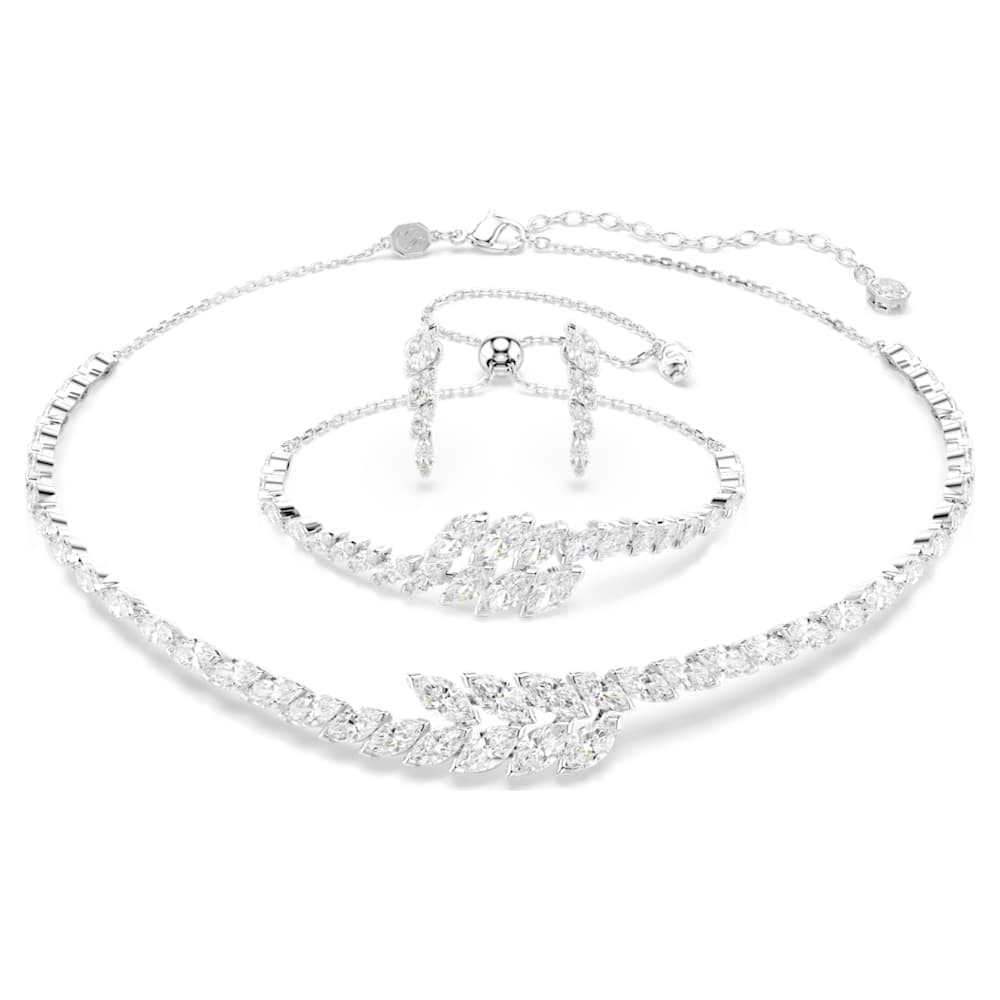 Mesmera set, Set (3), Marquise cut, White, Rhodium plated | Swarovski
