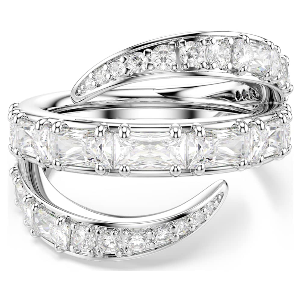 Vienna ring, Mixed cuts, Swan, White, Rhodium plated | Swarovski
