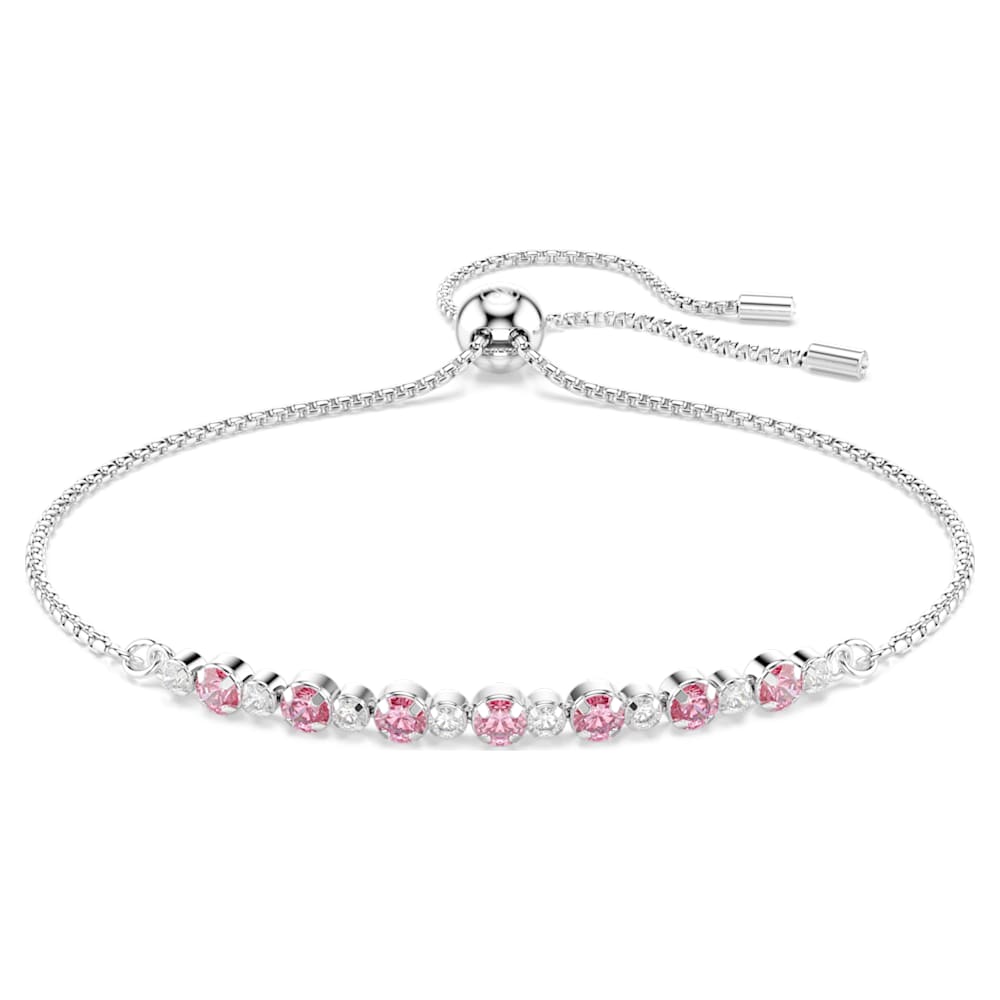 【美品】SWAROVSKI Rosette pink Braceletクリスタル Matrix bracelet, Round cut, Pink, Rhodium plated | Swarovski