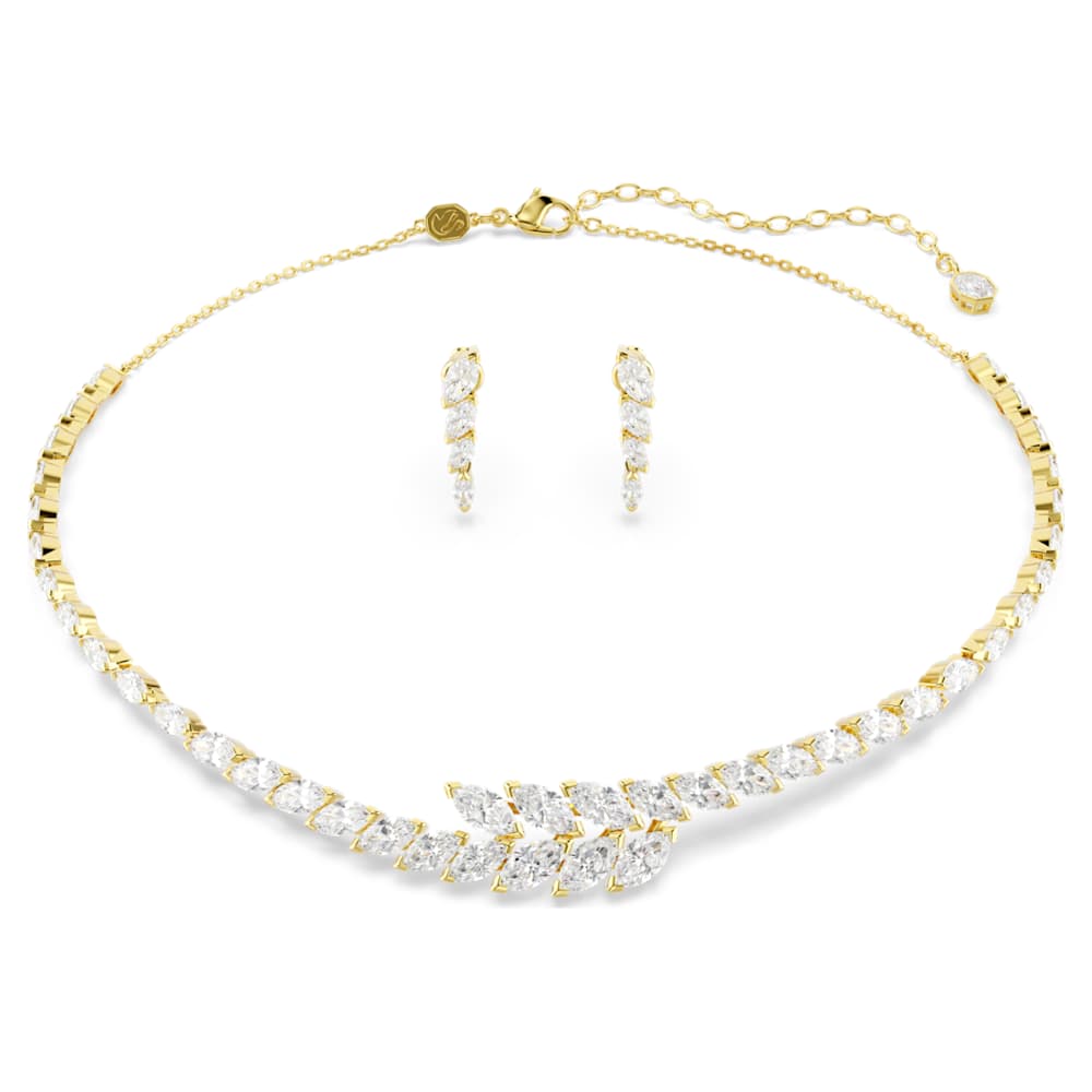 Mesmera set, Set (2), Marquise cut, White, 18K gold finish | Swarovski
