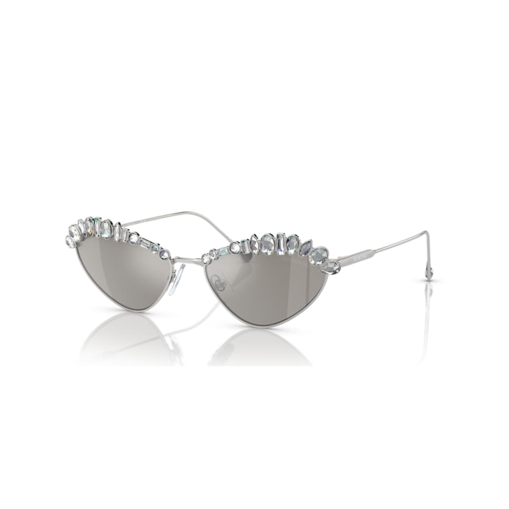 Sunglasses, Cat-eye shape, SK7009, Silver tone | Swarovski