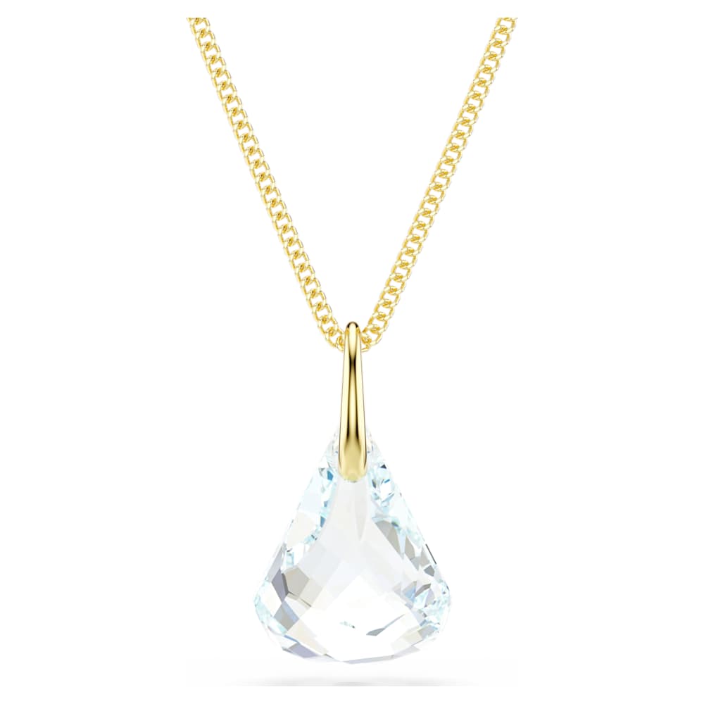 Lunar pendant, Oval cut, White, 18K gold finish | Swarovski