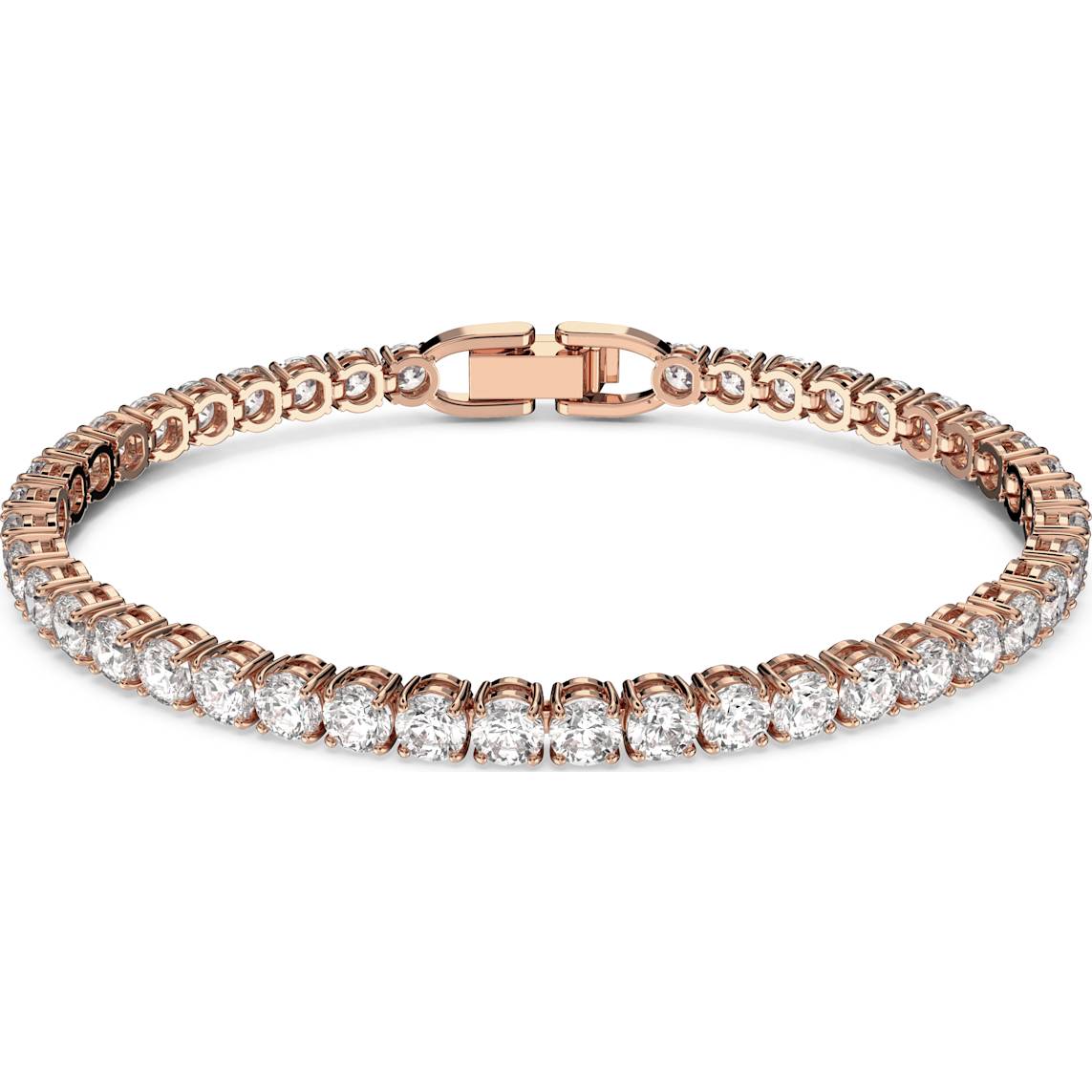 Tennis Bracelet White Rose Gold Tone Plated Tennis Bracelet White Rose Gold Tone Plated