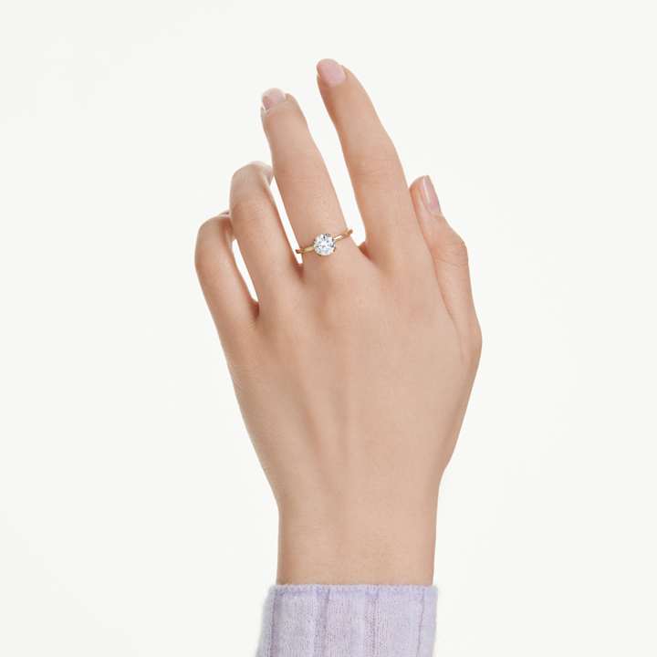 Swarovski ⭐︎ シルバー色 重ねリング クリスタル装飾 リング | 男女用 | スワロフスキー
