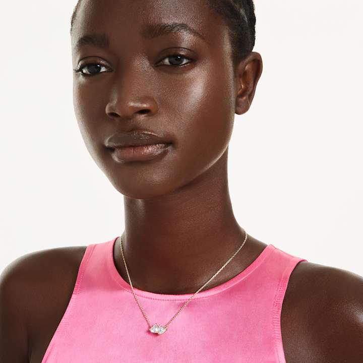 ネックレス | シルバー & ゴールドトーン プレート | スワロフスキー