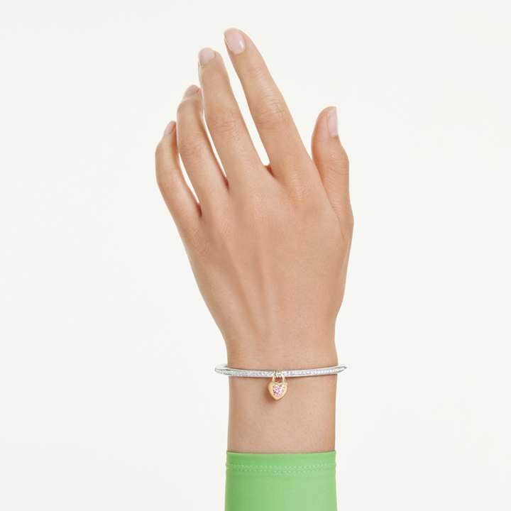 クリスタルが輝くピンクブレスレット（メンズ＆レディース