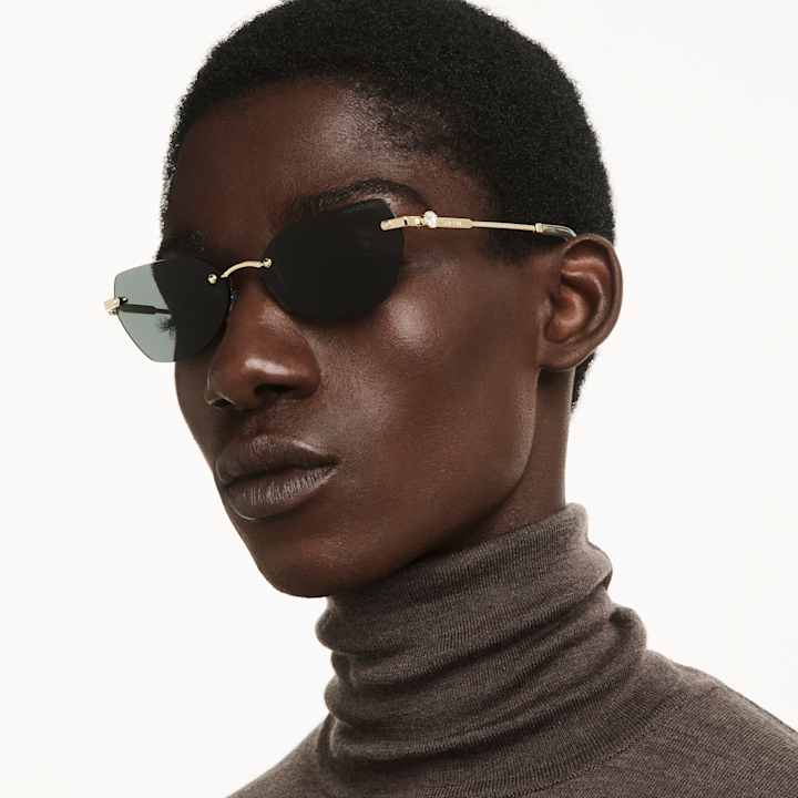 Swarovski ブラック ラウンド サングラス サングラス｜スワロフスキー