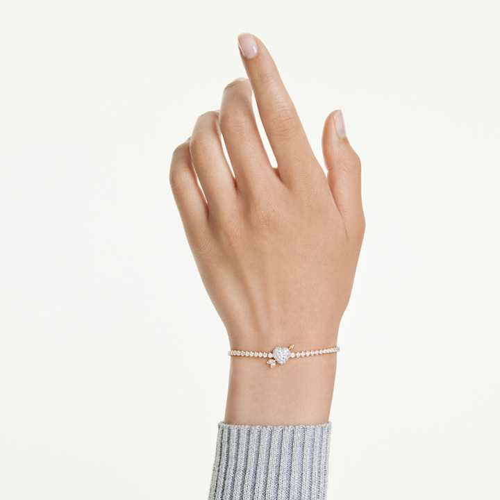 クリスタルが輝くホワイトブレスレット（メンズ＆レディース