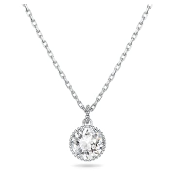 스와로브스키 4월 탄생석 목걸이 Swarovski Birthstone pendant, Round cut, April, White, Rhodium plated