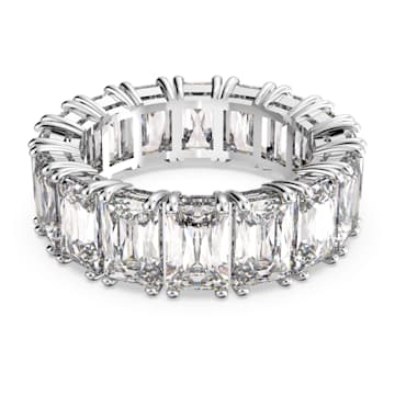 SWAROVSKI 施華洛世奇 - Vittore 戒指 長方形切割水晶, 白色, 鍍白金色