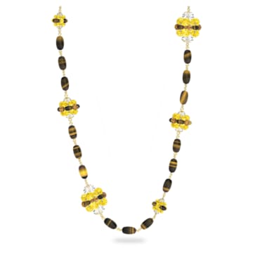 스와로브스키 Swarovski Somnia necklace, Long, Brown, Gold-tone plated