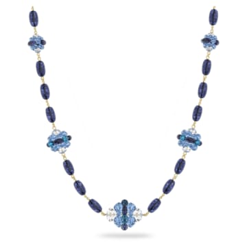 스와로브스키 Swarovski Somnia necklace, Extra long, Blue, Gold-tone plated