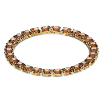 스와로브스키 Swarovski Millenia necklace, Square cut, Yellow, Gold-tone plated