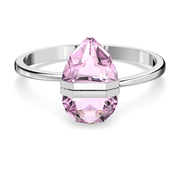 스와로브스키 Swarovski Lucent bangle, Magnetic closure, Oversized crystal, Pink, Stainless steel