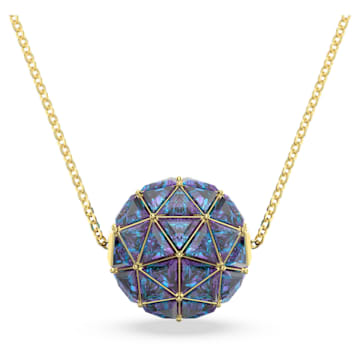 스와로브스키 목걸이 Swarovski Curiosa pendant, Triangle cut, Blue, Gold-tone plated