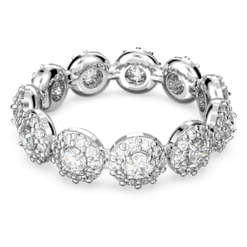 SWAROVSKI 施華洛世奇 - Una Angelic 戒指 圓形切割, 白色, 鍍白金色