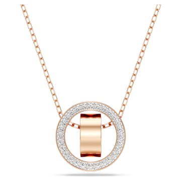 스와로브스키 목걸이 Swarovski Hollow pendant, White, Rose gold-tone plated