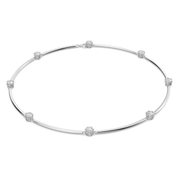 스와로브스키 Swarovski Constella necklace, Round cut, White, Rhodium plated