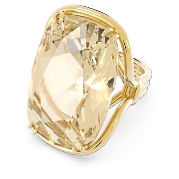 스와로브스키 반지 Swarovski Harmonia cocktail ring, Oversized crystal, Gold tone, Gold-tone plated