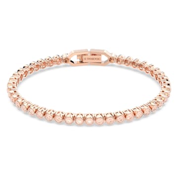 스와로브스키 Swarovski Emily bracelet, Round cut, Pink, Rose gold-tone plated