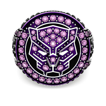 SWAROVSKI 施華洛世奇 - Marvel Black Panther 戒指 黑豹, 紫色, 鍍白金色