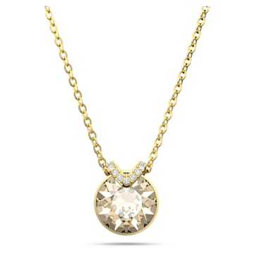스와로브스키 Swarovski Bella V pendant, Round cut, Gold tone, Gold-tone plated