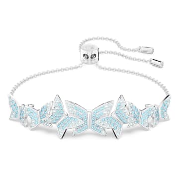 Swarovski Lilia bracelet, Butterfly, Blue, Rhodium plated