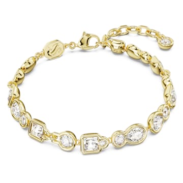 스와로브스키 Swarovski Dextera bracelet, Mixed cuts, White, Gold-tone plated