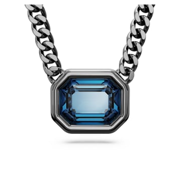 스와로브스키 Swarovski Millenia pendant, Octagon cut, Blue, Ruthenium plated