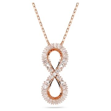 스와로브스키 Swarovski Hyperbola pendant, Infinity, White, Rose gold-tone plated
