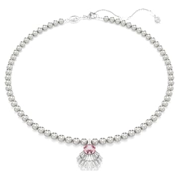 스와로브스키 Swarovski Idyllia pendant, Mixed cuts, Crystal pearls, Shell, Pink, Rhodium plated