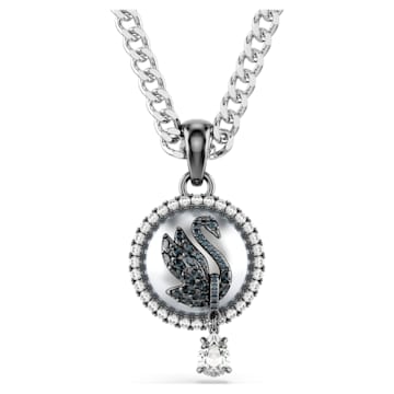 스와로브스키 Swarovski Swan pendant, Swan, Gray, Rhodium plated