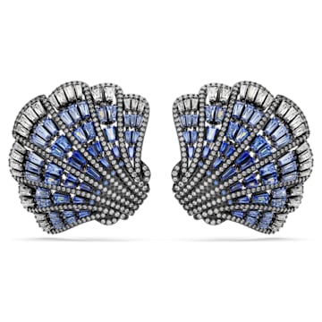 스와로브스키 Swarovski Idyllia clip earrings, Shell, Blue, Mixed metal finish