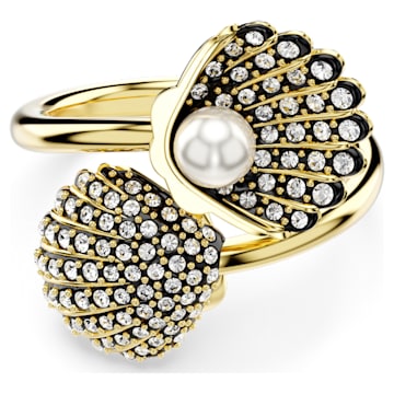 SWAROVSKI 施華洛世奇 - Idyllia 開口戒指 水晶珍珠, 貝殼, 白色, 鍍金色色調