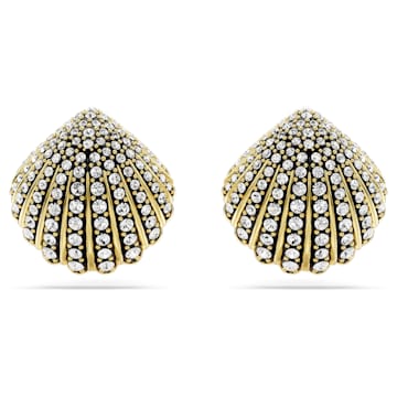 스와로브스키 Swarovski Idyllia stud earrings, Shell, White, Gold-tone plated