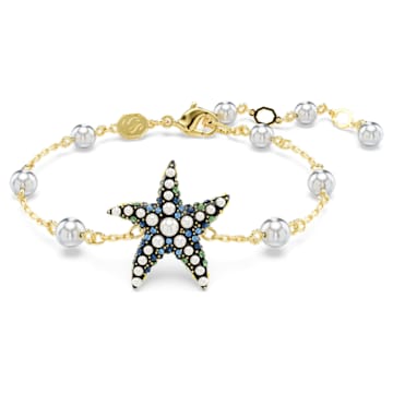 SWAROVSKI 施華洛世奇 - Idyllia 手鏈 水晶珍珠, 海星, 漸層色, 鍍金色色調