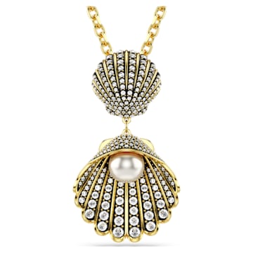 스와로브스키 Swarovski Idyllia necklace, Mixed cuts, Shell, White, Gold-tone plated