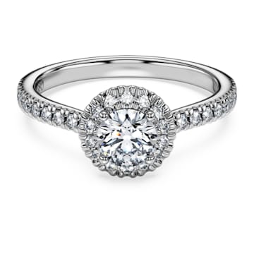 스와로브스키 Swarovski Eternity halo solitaire ring, Laboratory grown diamonds 0.8 ct tw, 14K white gold