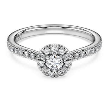 스와로브스키 Swarovski Eternity halo solitaire ring, Laboratory grown diamonds 0.45 ct tw, Sterling silver