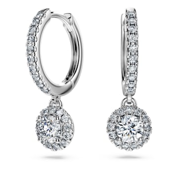 스와로브스키 Swarovski Eternity drop earrings, Laboratory grown diamonds 1.1 ct tw, 14K white gold
