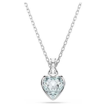 SWAROVSKI 施華洛世奇 - Imber 鏈墜 心形切割, 心形, 藍色, 鍍白金色