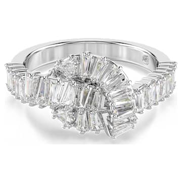 SWAROVSKI 施華洛世奇 - Matrix 戒指 長方形切割, 繩結, 白色, 鍍白金色