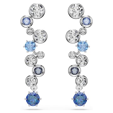 SWAROVSKI 施華洛世奇 - Constella 水滴形耳環 混合式切割, 藍色, 鍍白金色