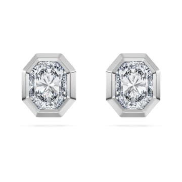 SWAROVSKI 施華洛世奇 - Eternity 耳釘 總重 1.0 克拉培育鑽石, 八邊形, 18K 金（白色)