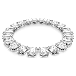 Millenia Tennis necklace, Oversized crystals, Octagon cut, White, Rhodium plated - Swarovski, 5599149