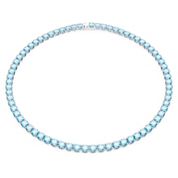 Matrix Tennis Halskette, Rundschliff, Mittel, Blau, Rhodiniert - Swarovski, 5661187