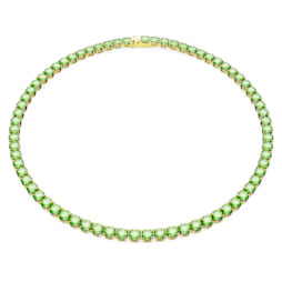 Matrix Tennis Halskette, Rundschliff, Mittel, Grün, Goldlegierungsschicht - Swarovski, 5661189