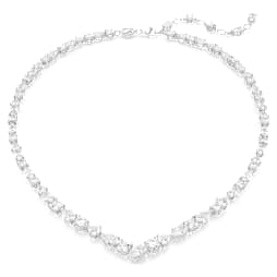 Mesmera necklace, Mixed cuts, White, Rhodium plated - Swarovski, 5665242